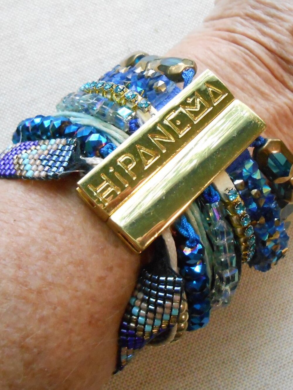 Hipanema Multi Strand Beaded Blue Tones Bracelet